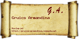 Gruics Armandina névjegykártya